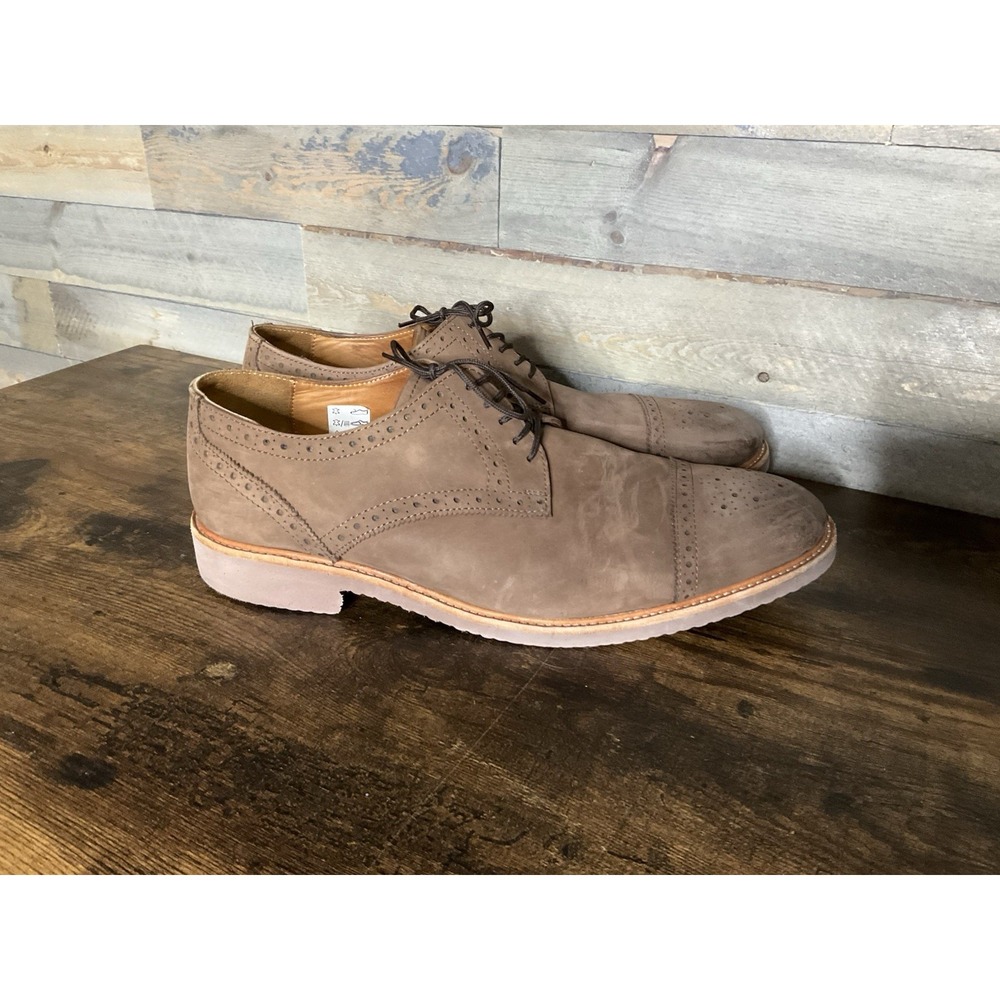 Samuel Windsor Brown Suede Oxford Brogues Leather Shoes Men's Size 12